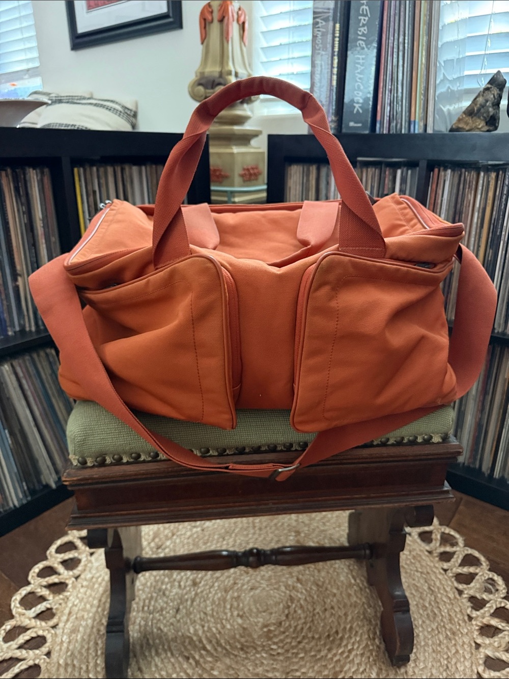 Vintage Y2K Mandarina Duck for MINI Cooper Convertible Orange Luggage Duffle Bag
